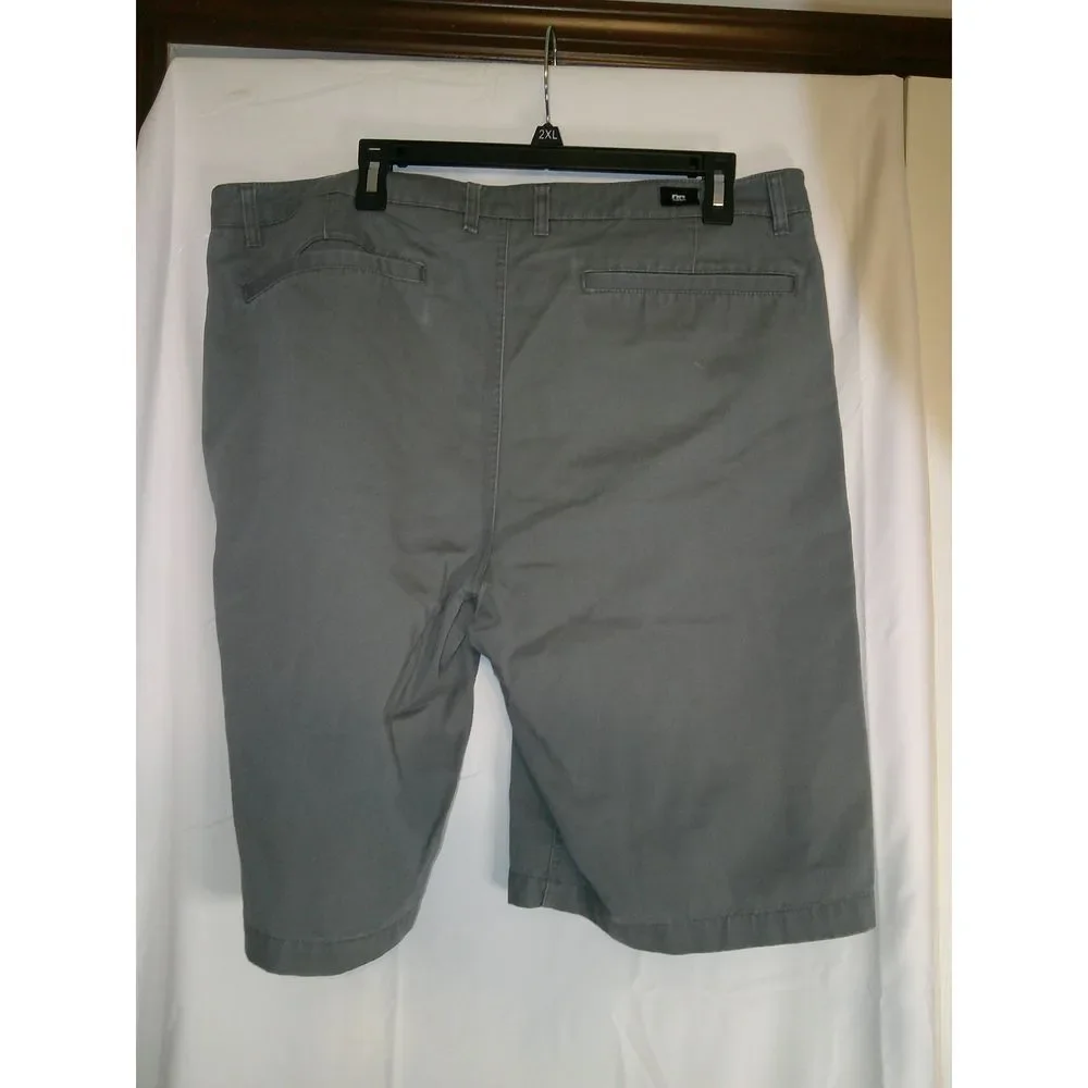 DC Men's‎ Classic Chino Shorts Casual Flat Front Gray XL